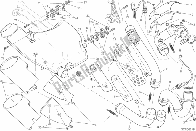 Toutes les pièces pour le Système D'échappement du Ducati Scrambler Flat Track Brasil 803 2016